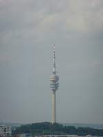 Blick zum Fernsehturm in Mnchen, vom Michel aus.