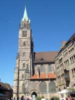 Hier zu sehen ist ein kleiner Blick zur St.Lorenz-Kirche in Nürnberg am 06.09.2013.