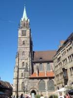 Hier zu sehen ist ein kleiner Blick zur St.Lorenz-Kirche in Nrnberg am 06.09.2013.