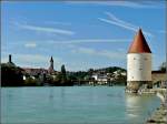 Der Inn mit dem Schaiblingsturm in Passau.