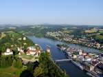 Veste-Oberhaus im Bereich der ILZ-DONAU-INN Mndung in Passau;110712