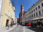 Passau, Blick auf den Rindermarkt mit Stadtpfarrkirche St.