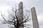 Die Olympischen Ringe am Berliner Olympiastadion.