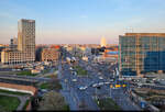 Ausblick vom obersten Stockwerk des Motel One am Berliner Hauptbahnhof.