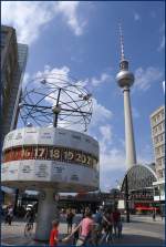 Berlin - Alexanderplatz, Weltzeituhr und Fernsehturm