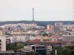 Das ICC (Internationales Congress Centrum Berlin)und der  Funkturm gesehen vom Panoramapunkt auf dem Berliner Potsdamer Platz am 03.