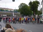 Respekt fr Radler! Etwa 250.000 Radfahrer fuhren heute die Fahrradsternfahrt, die an verschiedenen Treffpunkten in allen Bezirken begann und am Groen Stern im Tiergarten endete.