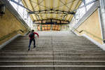 Treppe im S-Bahnhof Rahnsdorf im Berliner Bezirk Treptow-Kpenick.