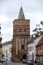 BRANDENBURG an der Havel, 29.09.2023, der Rathenower Torturm, erbaut 1290–1582