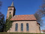 Parlow, evangelische Kirche, erbaut von 1860 bis 1863, Saalbau aus Backstein (09.04.2026)