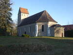 Kossenblatt, evangelische Kirche, verputztes sp�tgotisches Langhaus aus Feldsteinen, Kirchturm erbaut 1703 (06.04.2026)