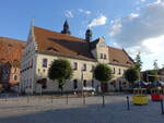 Herzberg, Rathaus am Markt, zweigeschossiger Massivbau mit Satteldach, erbaut von 1616 bis 1617 (07.09.2025)