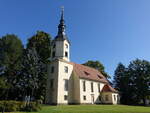 Lebusa, evangelische Kirche, erbaut von 1725 bis 1727 nach einem Entwurf von Matth�us Daniel P�ppelmann (08.09.2025)