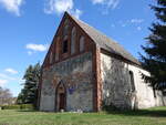 Harnekop, evangelische Dorfkirche, Saalkirche aus verputzten Feldsteinen (08.04.2026)