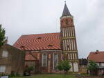 Calau, evangelische Stadtkirche, sptgotischer Backsteinbau, erbaut im 13.