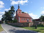 Krgersdorf, evangelische Dorfkirche, barocke Saalkirche von 1720 (08.08.2021)