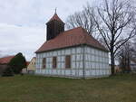 Klein Muckrow, evangelische Fachwerkkirche, erbaut 1777 (04.04.2026)