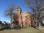 Spreenhagen, evangelische Kirche, erbaut 1855 im Rundbogenstil der Schinkelschule (07.04.2026)