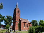 Zechow, evangelische Kirche, neugotischer Ziegelbau, erbaut von 1846 bis 1847 (29.05.2026)