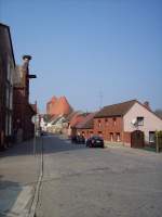 Wusterhausen/Dosse, Borchertstrae, Blick zur Kirche (07.04.2009)