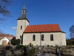 Fresdorf, evangelische Kirche, erbaut 1724, Westturm erh�ht 1854 (12.03.2026)