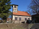 Michendorf, evangelische Kirche, Fachwerkkirche von 1743 (12.03.2026)
