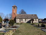 Zauchwitz, evangelische Dorfkirche, erbaut 1459 (12.03.2026)