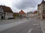 Wittstock, Fachwerkhuser am Wilhelm Schulz Platz (14.07.2012)