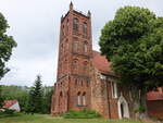 Leuthen, evangelische Kirche, sptgotischer Backsteinbau aus dem 15.