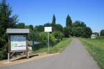 Neissedamm im Stadtgebiet Guben, Erste  Hinweistafel  im Stadtgebiet Guben zum Oder-Neisse-Radweg.