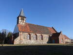 Dobbrikow, evangelische Kirche, Feldsteinkirche erbaut von 1184 bis 1194 (12.03.2026)
