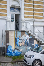 Ein Motiv der FrauenFreiluftGalerie in der Gro�en Elbstra�e im Hamburger Stadtteil Altona.