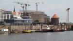 Hamburg am 18.7.2014: Elbe, Sielponton (Vorsetzen), hier wird z.Zt.