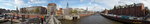 Hamburg am 3.5.2016: Panoramablick vom Baumwall (lks) über die Einmündung der Deichstraße, daneben das Haus der Seefahrt, weiter die Straße „Bei den Mühren“