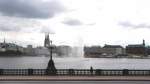 HAMBURG, 12.06.2008, Blick von der Lombardsbrcke aus dem Zug heraus auf die Binnenalster