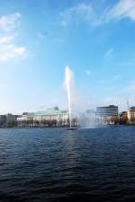 Blick von der Binnenalster auf die Fontaine.....25.4.2011