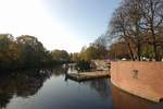 Hamburg 7.11.2020: der Goldbekkanal am Stadtparkeingang in HH-Winterhude, Coronabedingt ist die Terrasse gerumt, die Gelegenheit wird zur Renovierung genutzt