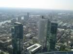 Gallileo-Hochhaus (links), Silver Tower und Skyper (Mitte) und der Hauptbahnhof rechts.