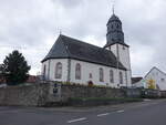 Holzheim, evangelische Kirche, barocke Saalkirche, erbaut von 1631 bis 1632 (01.11.2021)