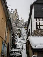 Eine steile Treppegasse ( bei der Eichenstr.) in Kronberg.