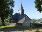 Eibach, evangelische Kirche, Saalkirche aus Bruchsteinen, erbaut im 17.
