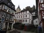 DILLENBURG/HESSEN-ALTSTADTWINKEL    Schner Altstadtwinkel im hessischen DILLENBURG,der ORANIENSTADT,mit dem WILHELMSTURM  und dem Turm der EV.