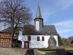 Kraftsolms, evangelische Kirche, gotischer Saalbau mit achteckigem Dachreiter, Umbau 1615 (12.03.2022)