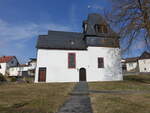 Krffelbach, evangelische Kirche, erbaut 1397 (12.03.2022)