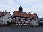 Rossberg, evangelische Kirche, kleine Fachwerkkirche von 1753 (01.05.2022)