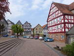 Wetter, historische Fachwerkhuser am Marktplatz (01.05.2022)