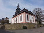 Bechtheim, evangelische Pfarrkirche, erbaut 1741 (20.03.2022)