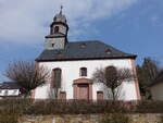 Hennethal, evangelische Kirche, sptbarocke Saalkirche, erbaut 1789 (20.03.2022)