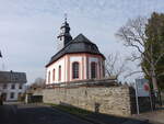 Kettenbach, evangelische Kirche, barocke Saalkirche, erbaut 1751 (20.03.2022)
