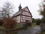 Ilsdorf, evangelische Fachwerkkirche, kleine Saalkirche mit Dachreiter, erbaut im 16.